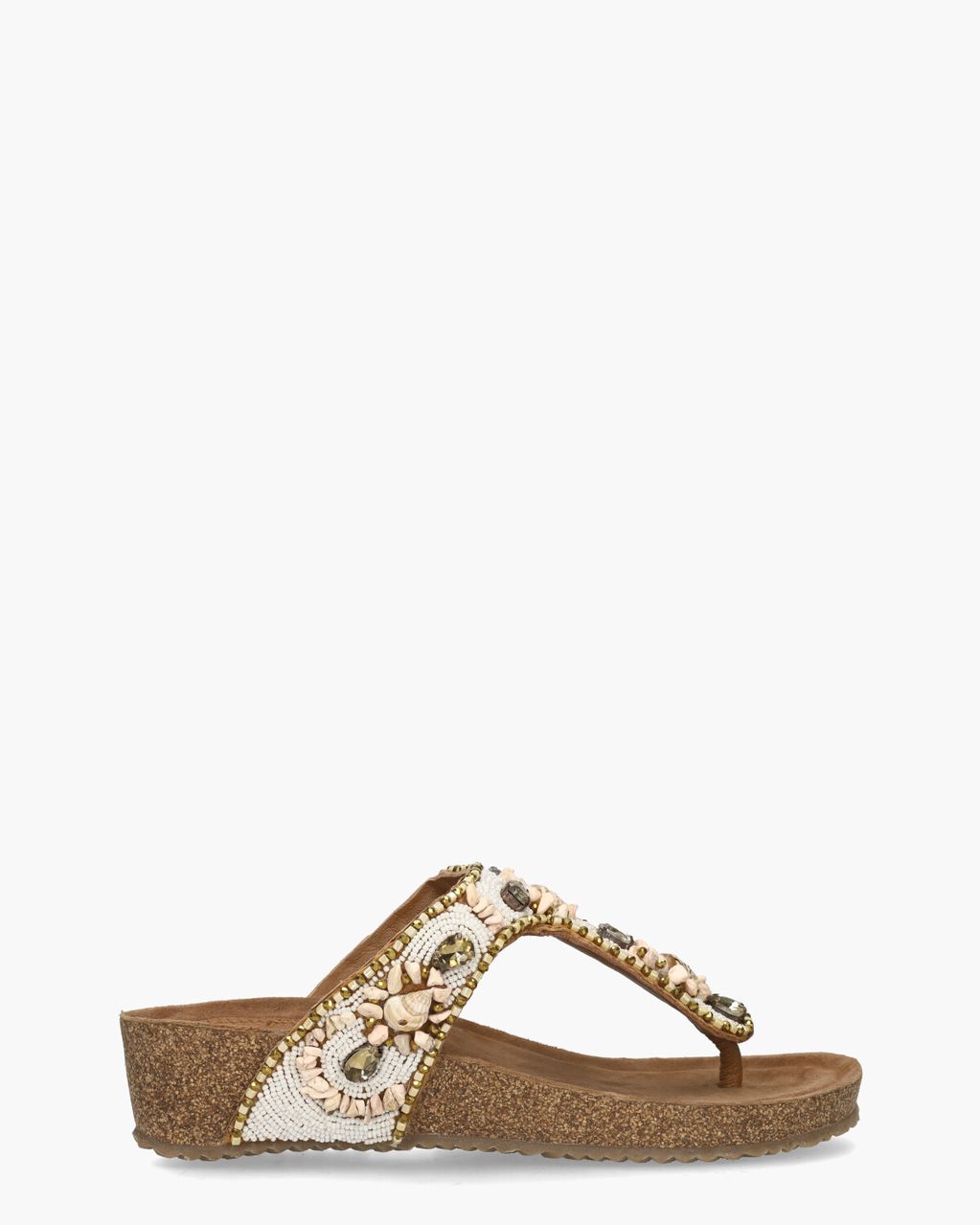 Miss Behave Trinida Wit/Multicolor Damesslippers