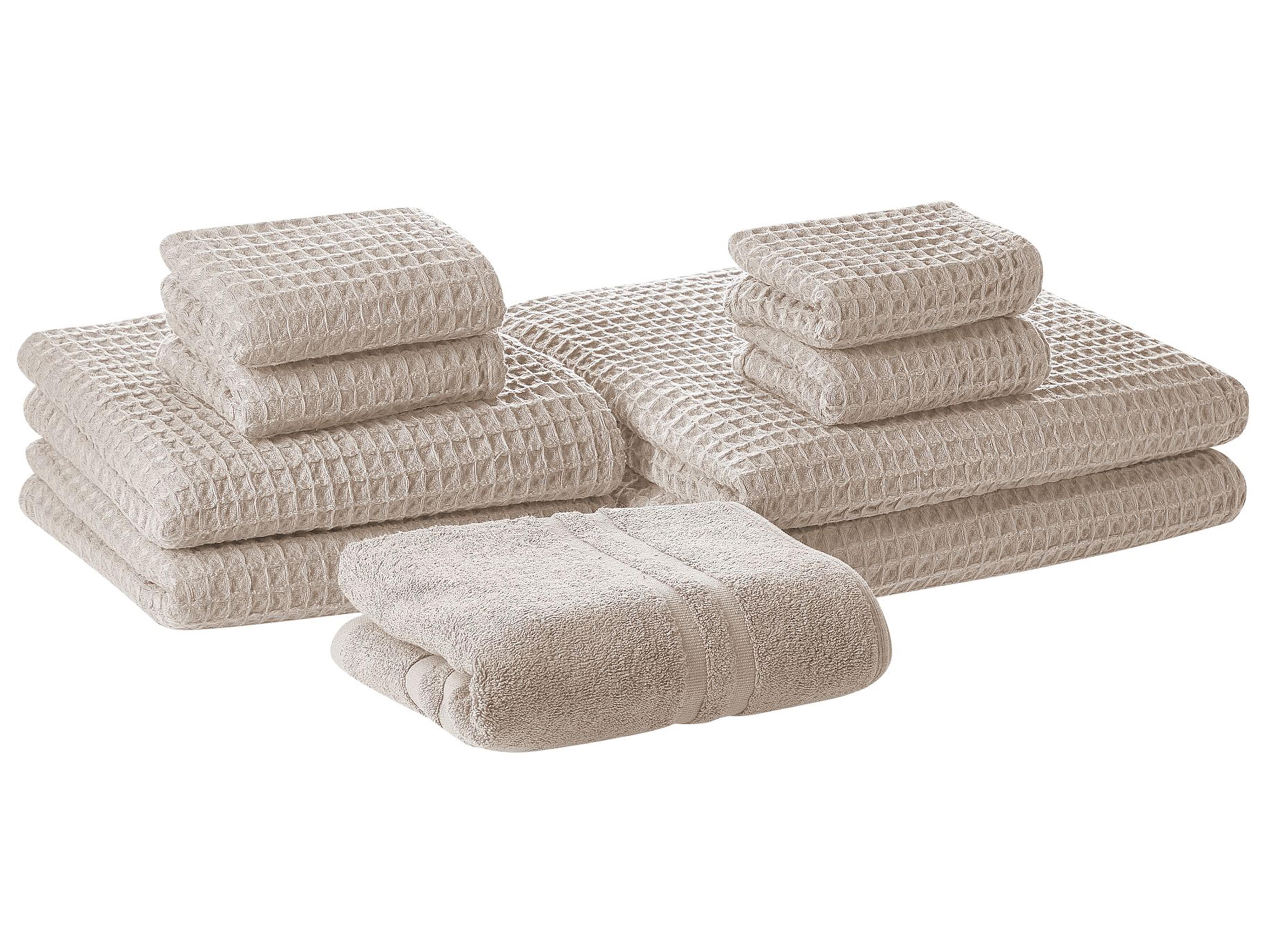 9-delige handdoekset AREORA Katoen Beige