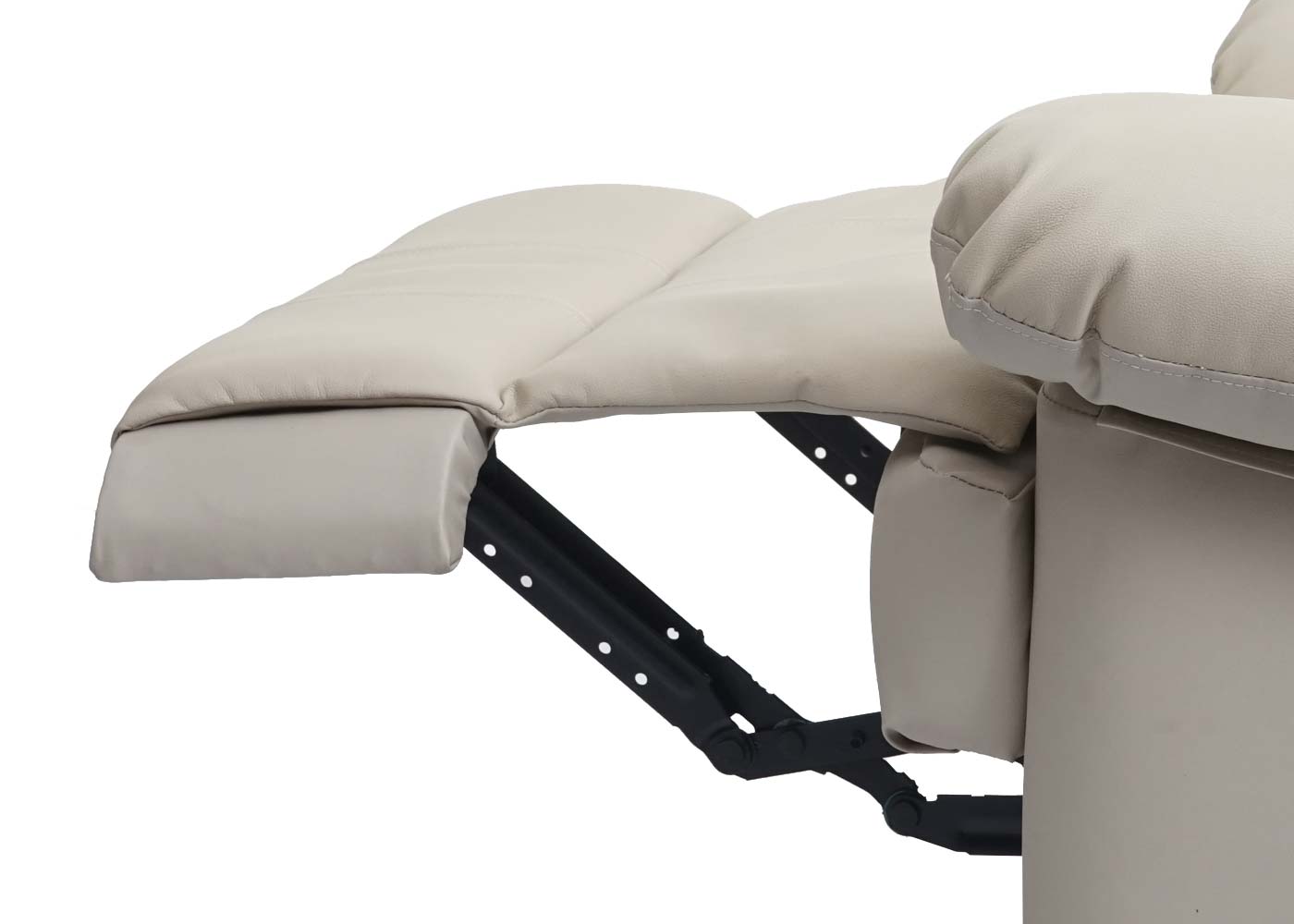 Fernsehsessel MCW-G15, Relaxsessel Liege Sessel, Leder + Kunstleder 101x87x100cm ~ creme