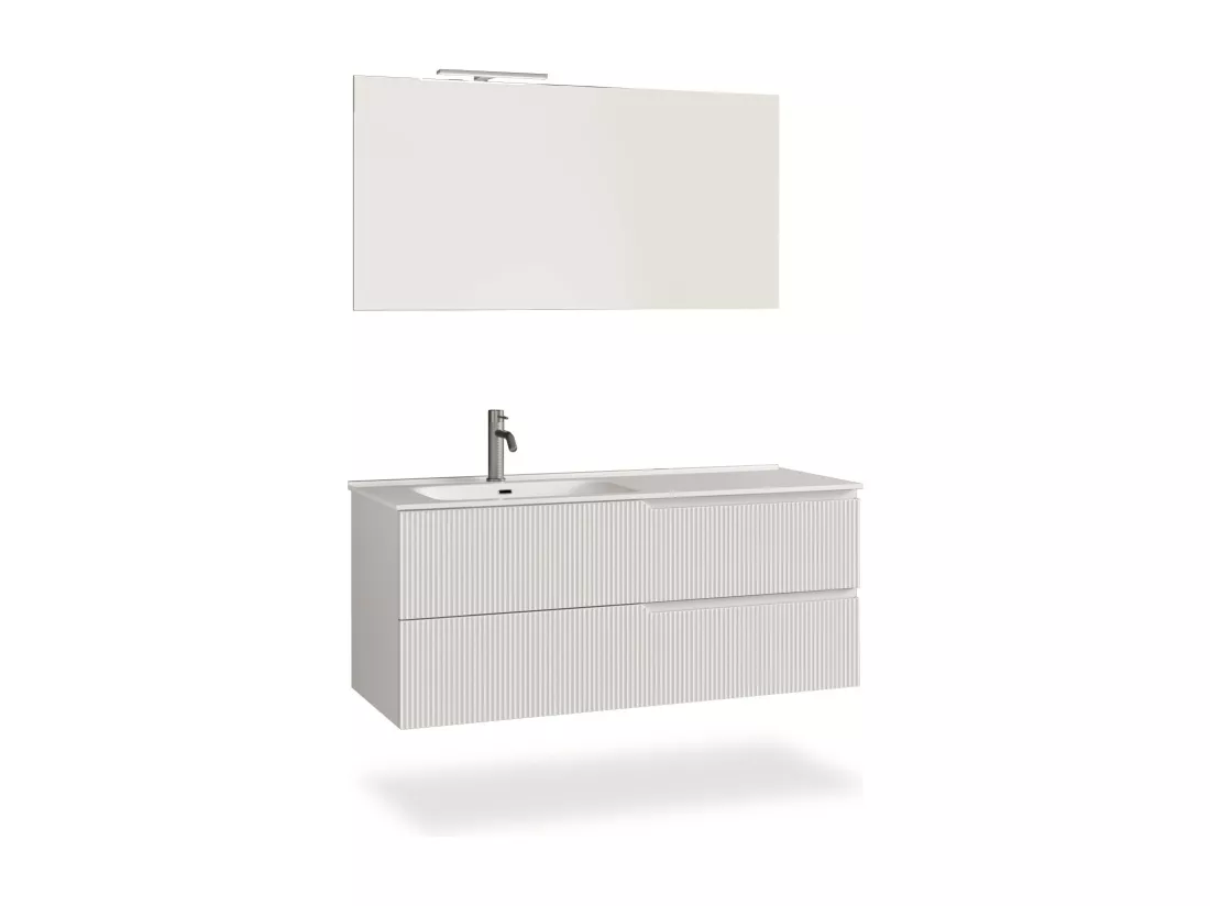 Ensemble salle de bain SX vasque 4 pièces VENERE blanc mat