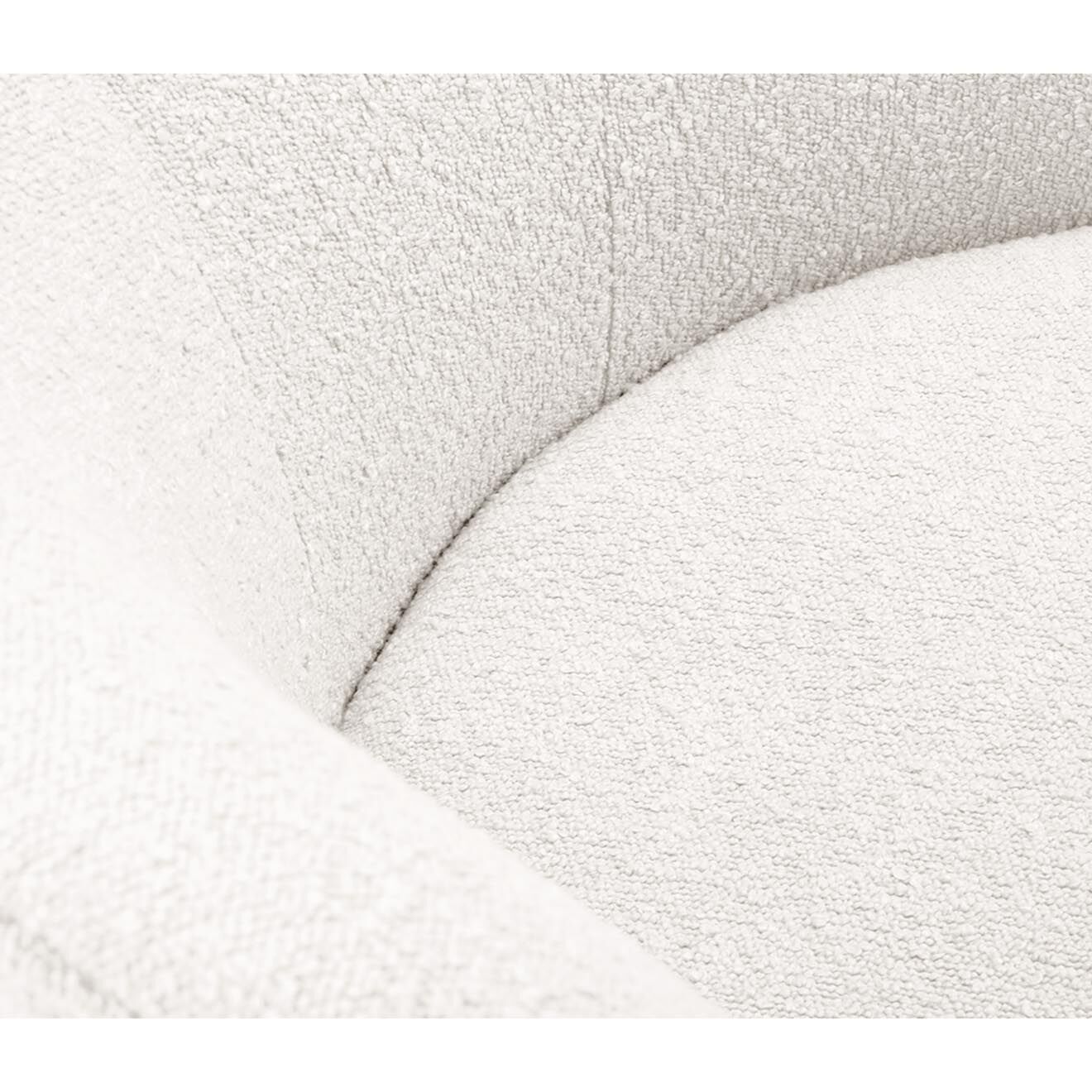 Mazzini Sofas Canapé Clove 3 places Velours bouclé blanc - 180x77x80 cm