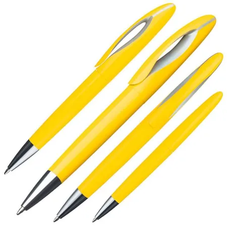 Easy Gifts Dreh-Kugelschreiber aus Kunststoff, gelb, 10 Stück