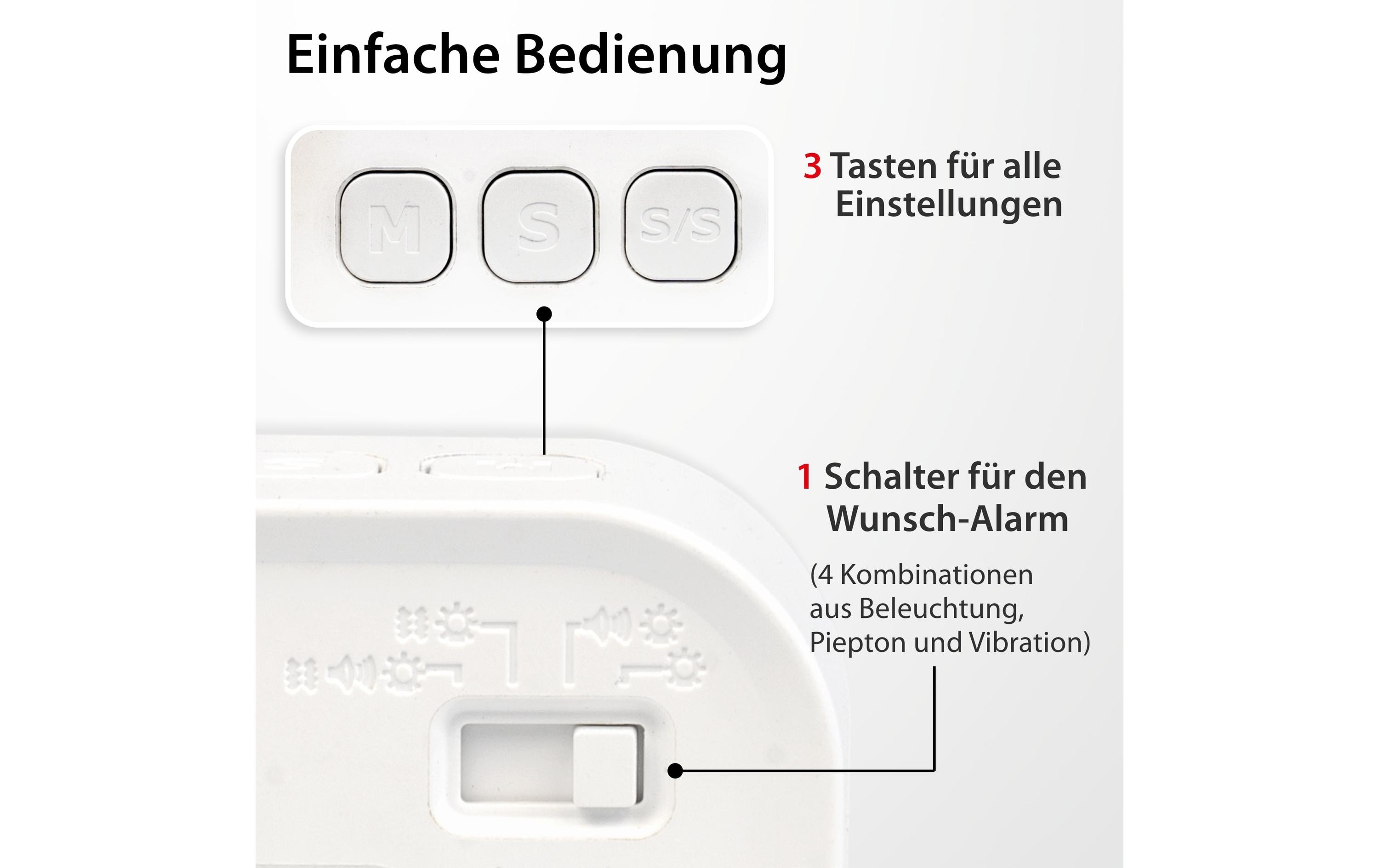 Küchentimer WeissDigitaler Küchentimer mit Kipp-Start
