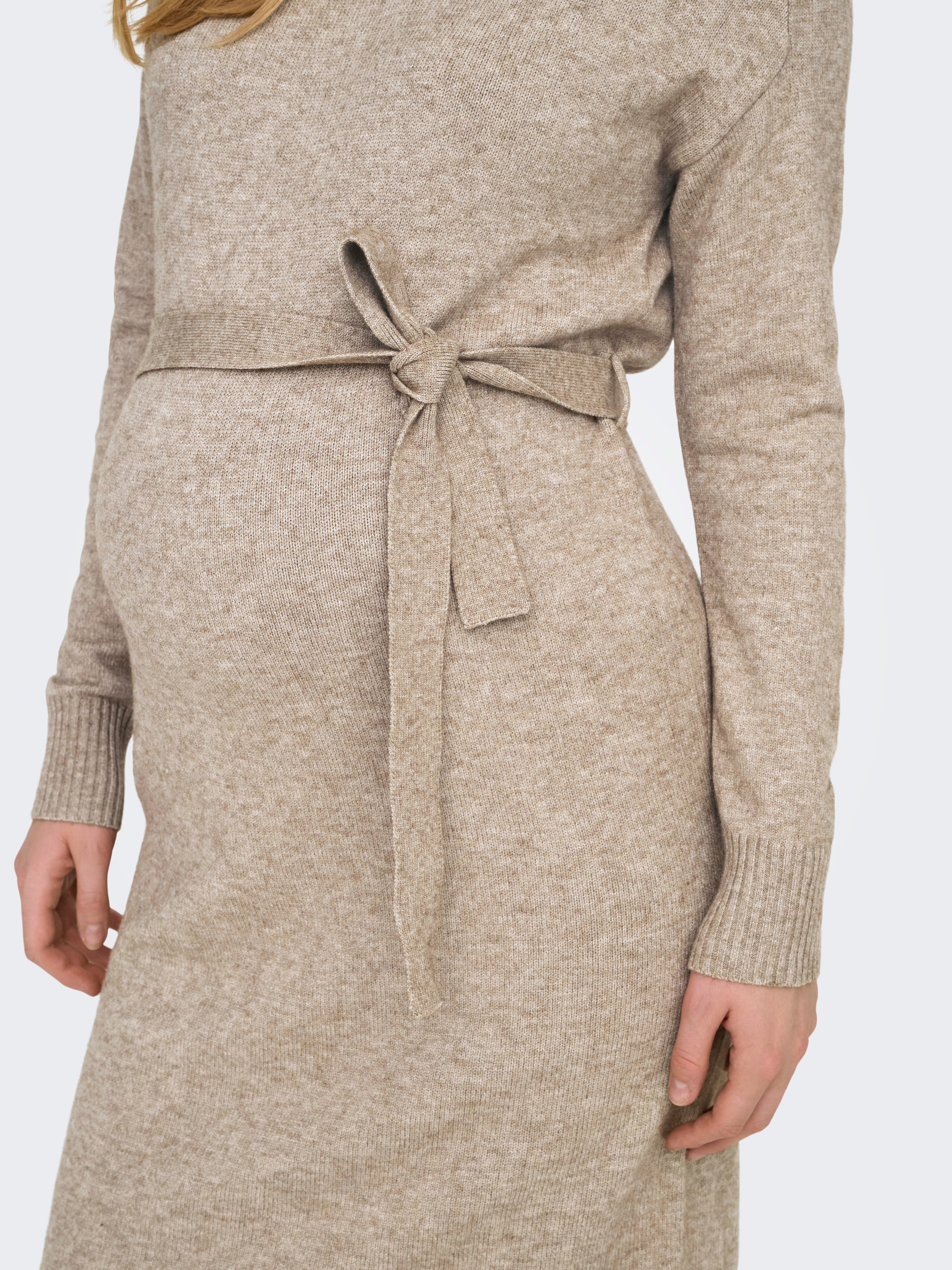 OLMLEVA Langes Kleid Beige