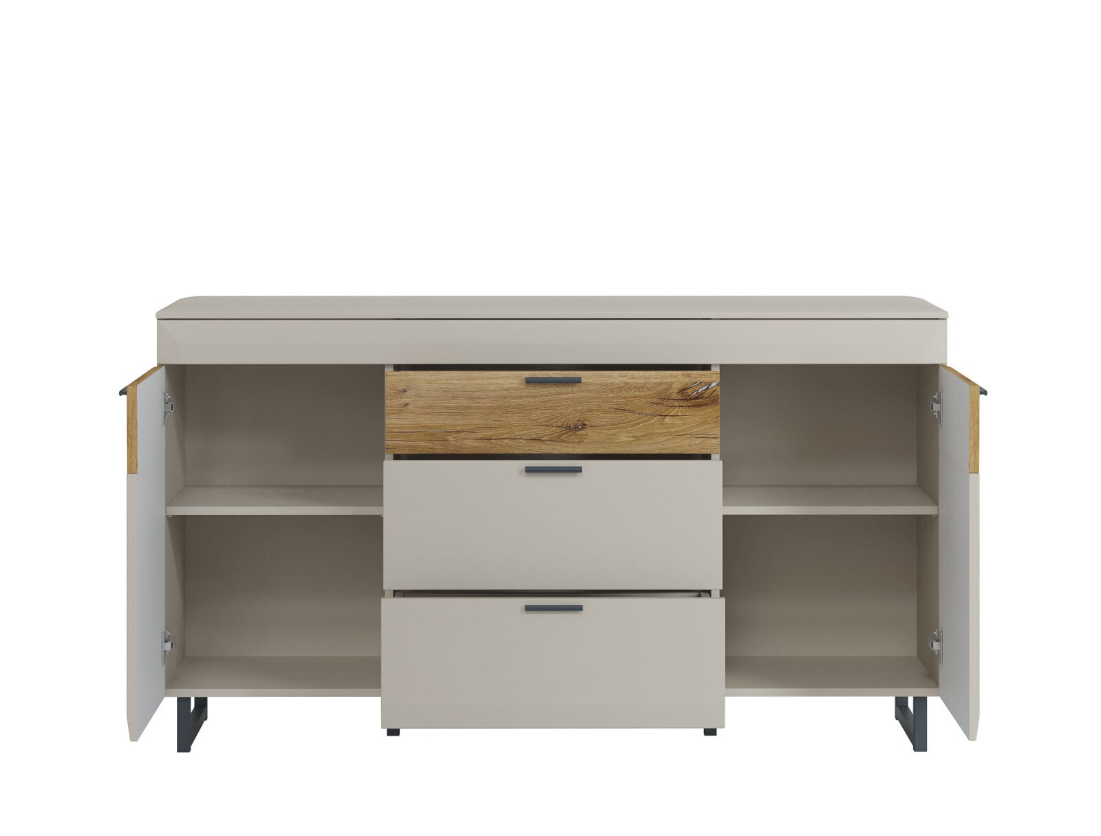 Kommode Romy Kieselgrau/Braun