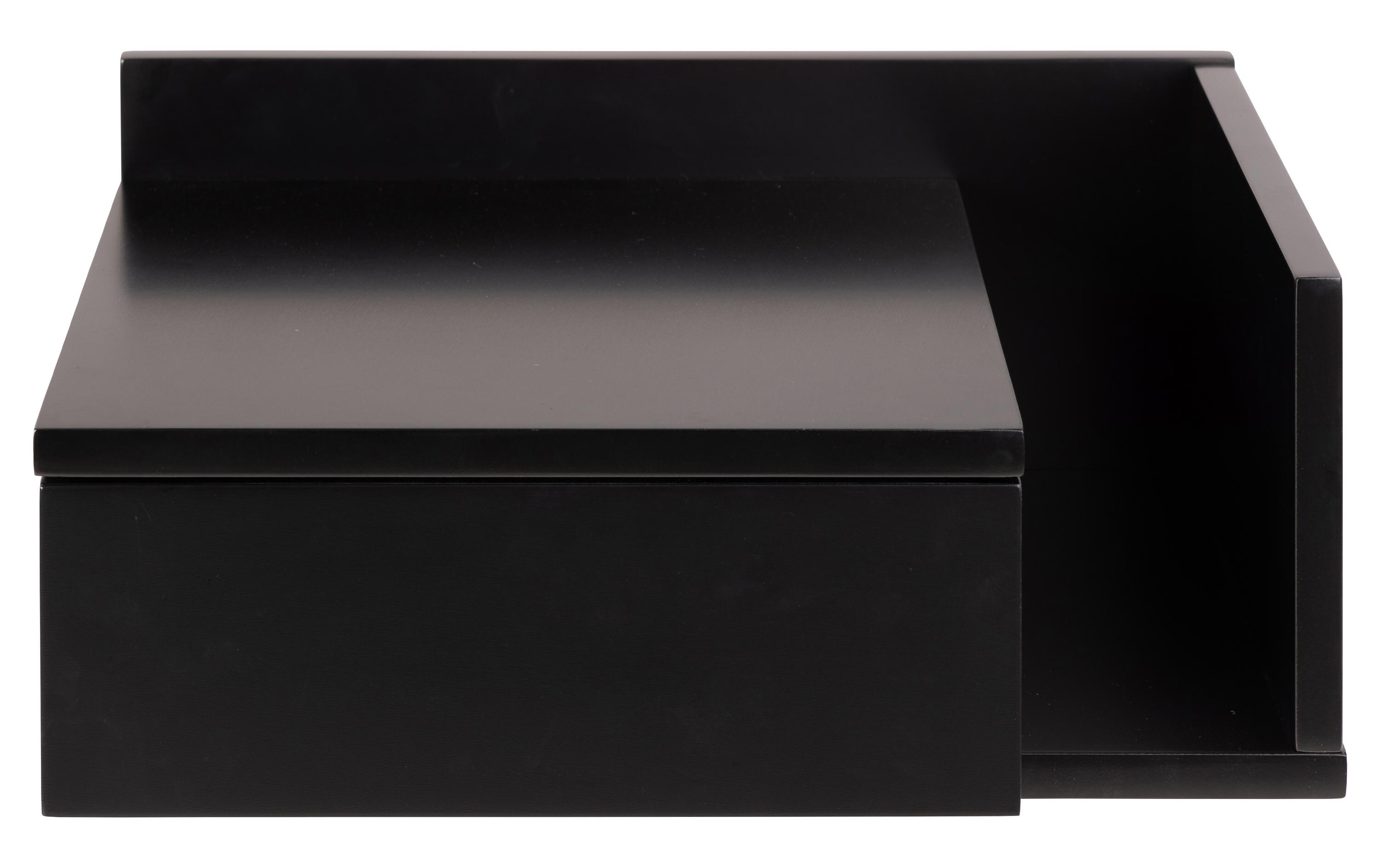 Nachttisch Ashlan 40 cm x 16.5 cm, Schwarz glanzBeistelltisch