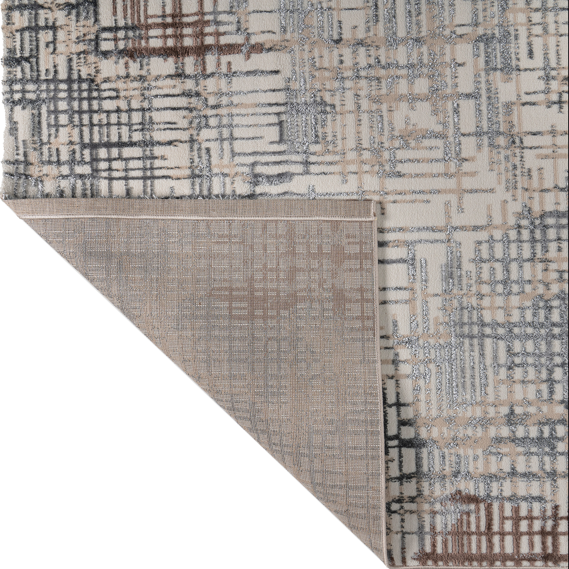 Teppich - grau - gemustert - 80x150 cm