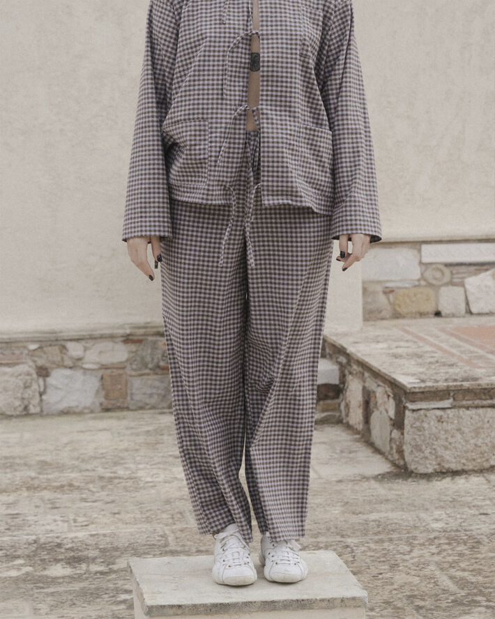 BASERANGE LIMBER PANTS Brown grey flannel