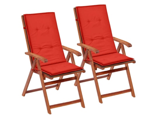 VIDAXL - Galette de chaise Coussin de chaise de jardin 2 pcs rouge 120 x 50 x 3 cm