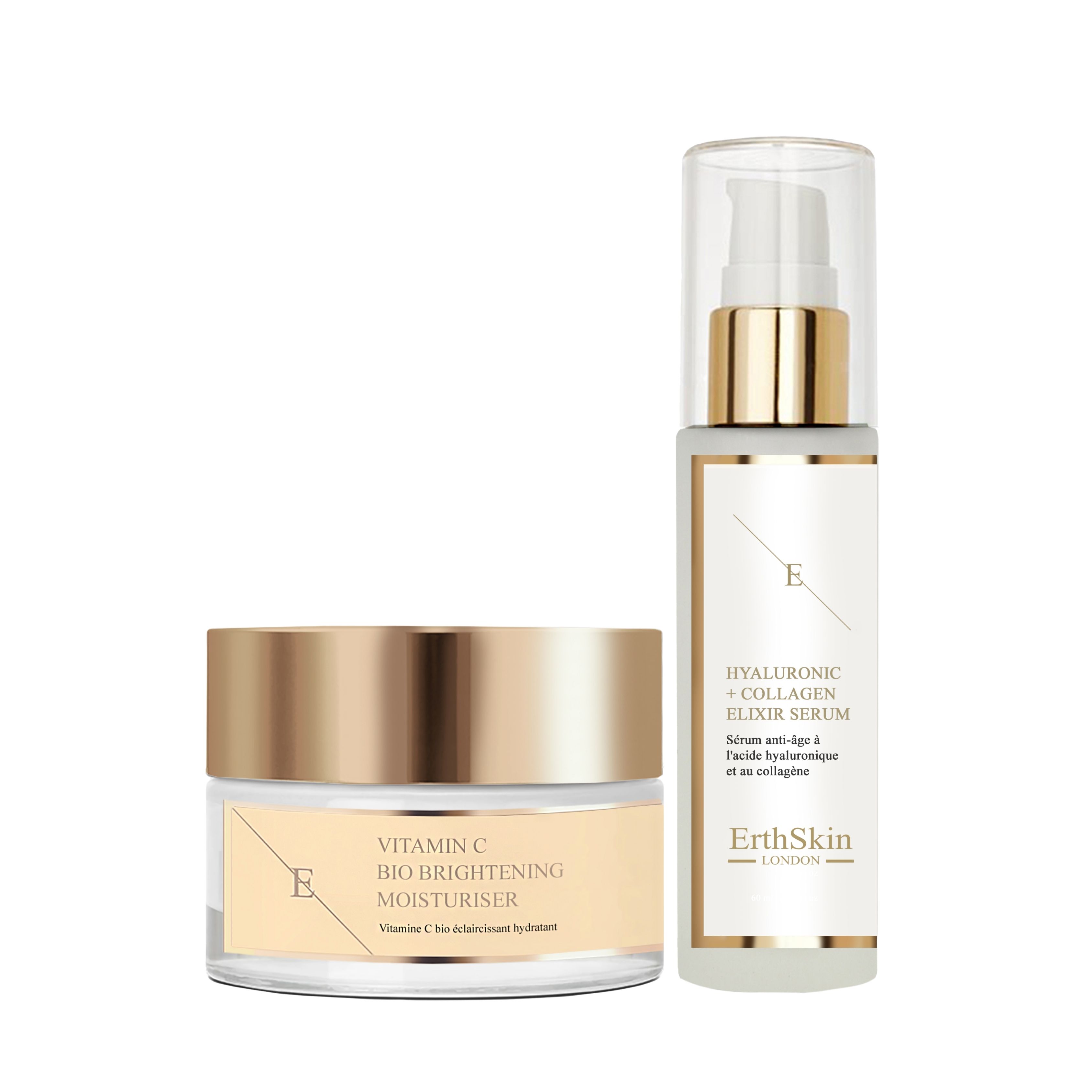 Erth skin london Vitamin C Tagescreme + Kollagenserum Set