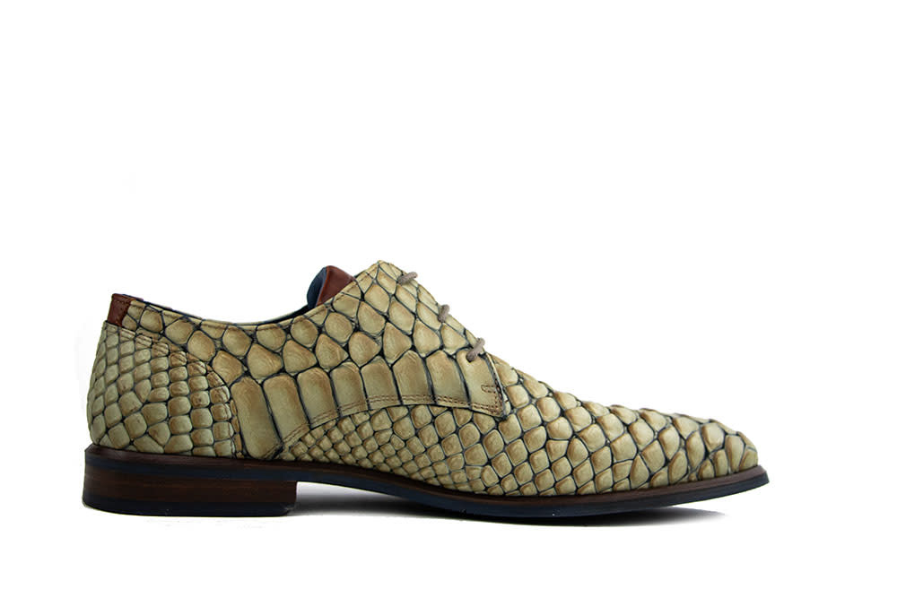 Berkelmans Veterschoen Cartagena Reptile Beige Zulu