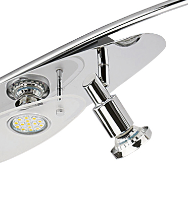 LAMPURA LED-Deckenleuchte - chromfarben - Glas