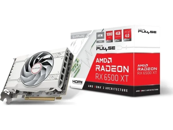 Sapphire Pulse Radeon RX 6500 XT ITX PURE OC - OC Edition - grafikkort - Radeon RX 6500 XT - 4 GB GDDR6 - PCIe 4.0 x4 - DisplayPort, HDMI