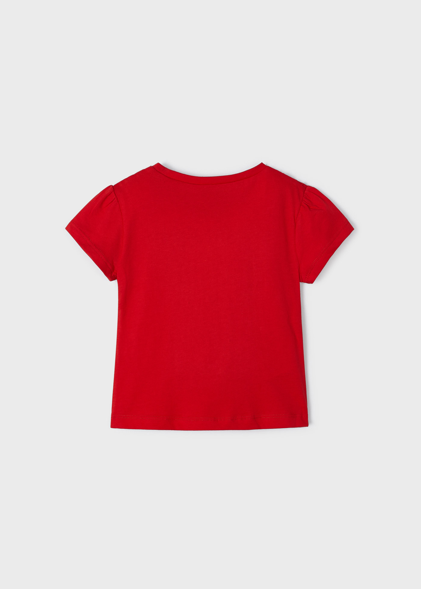 Camiseta de manga curta para meninas, feita de algodão sustentável.