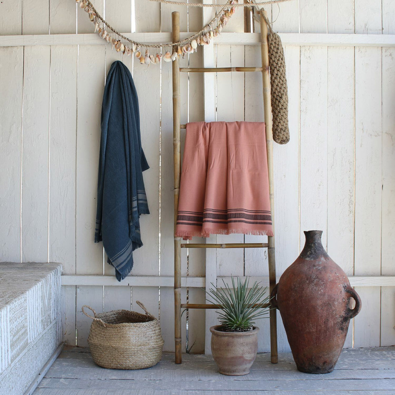 Febronie Fouta éponge Faro rose - 100x180 cm