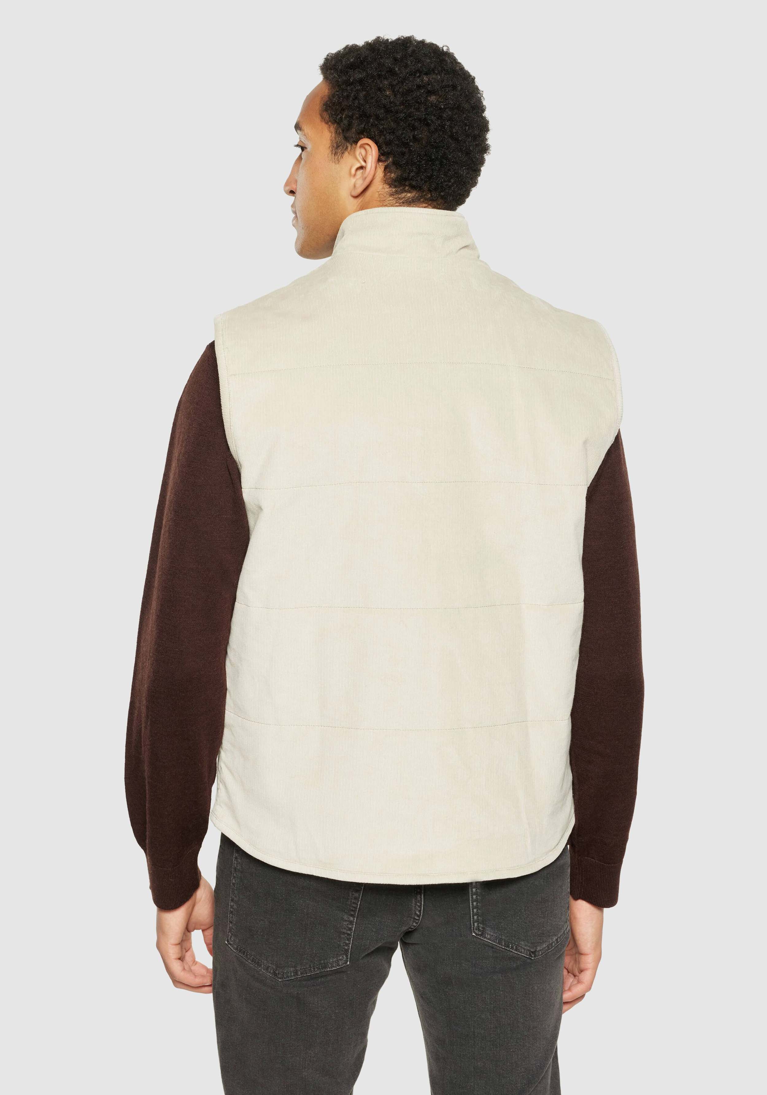 Knowledge Cotton Apparel Cord-Weste 11-Wales Corduroy Vest Light Feather Gray