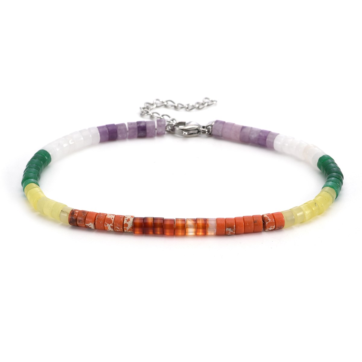 Sixty Stones - 60 - Chaîne De Cheville Perles Heishi Multicolore - 25 X 0,4 Cm-