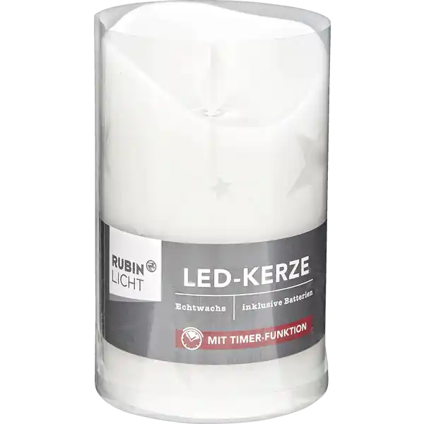 LED Kerze Stern bewegliche Flamme 12,5cm
