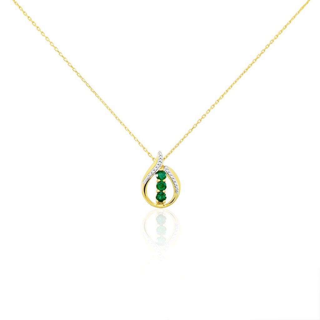 Collier Shahara Or Jaune Emeraude