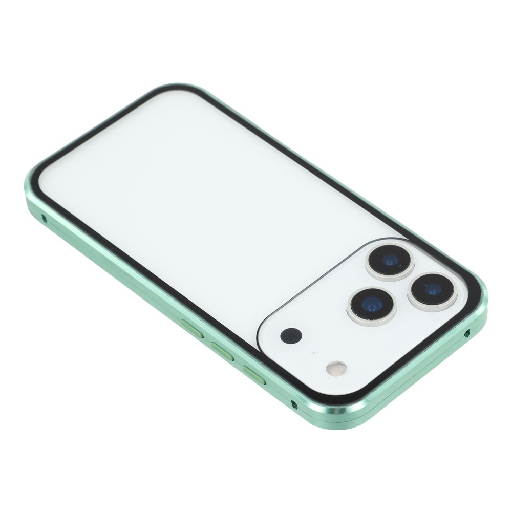 iPhone 17 Pro Max Magnetische Alu Schutzhülle mit Panzer Glas Backcover   Displayschutz (Magnet-Technologie) - Grün
