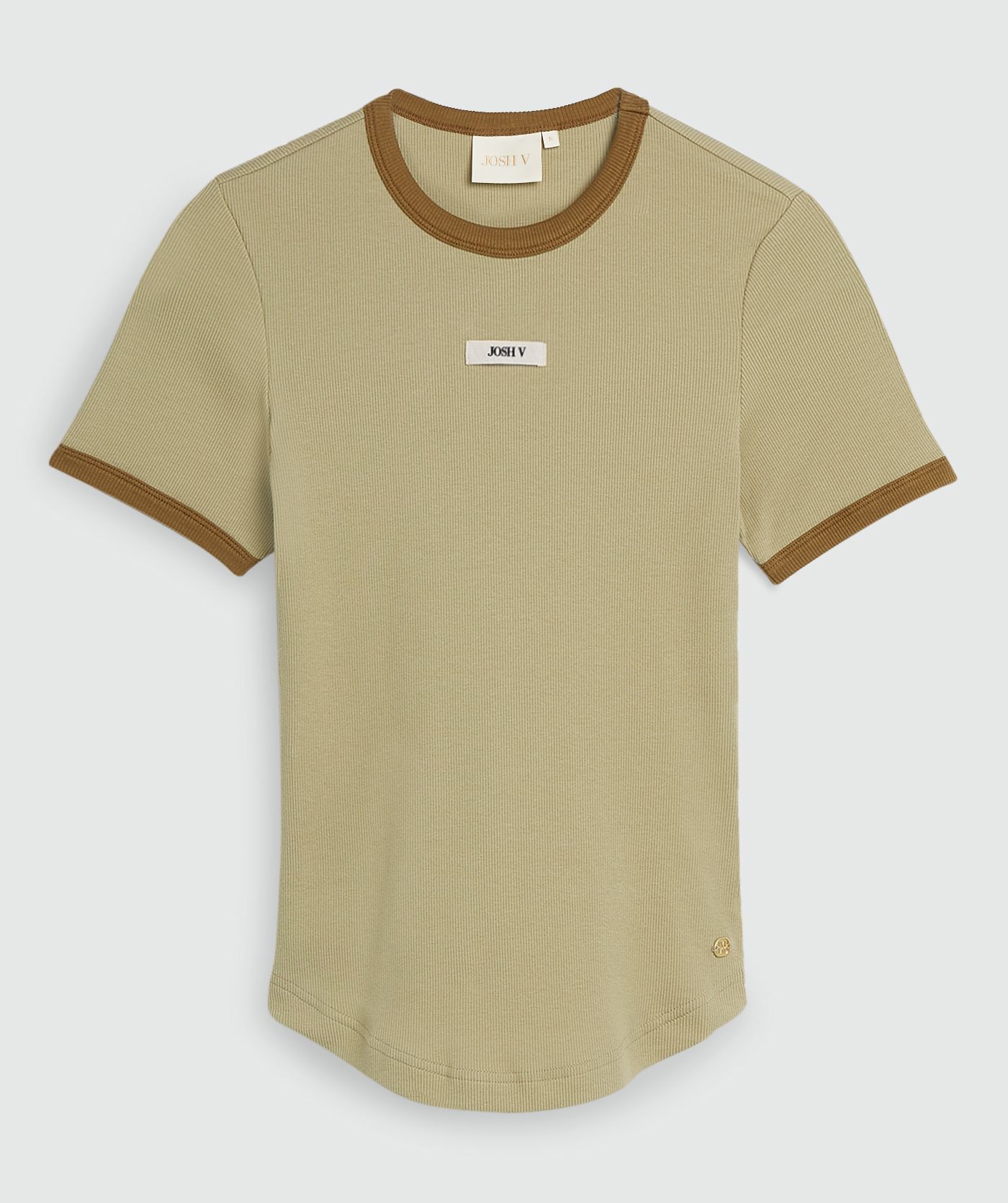 JV-CODY slim fit T-shirt met logo - dark pistachio