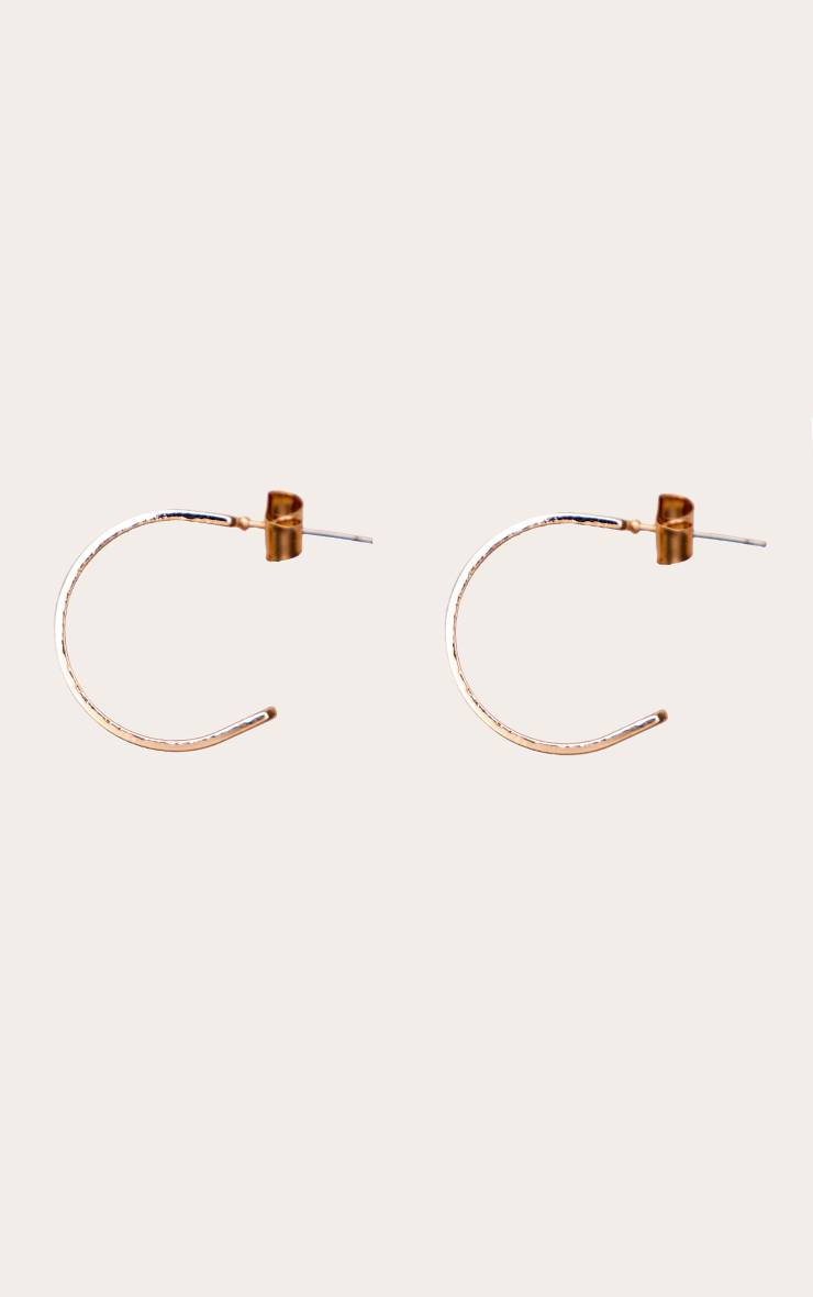 Doré Boucles D'oreilles Créoles Plates Épaisses Lisses