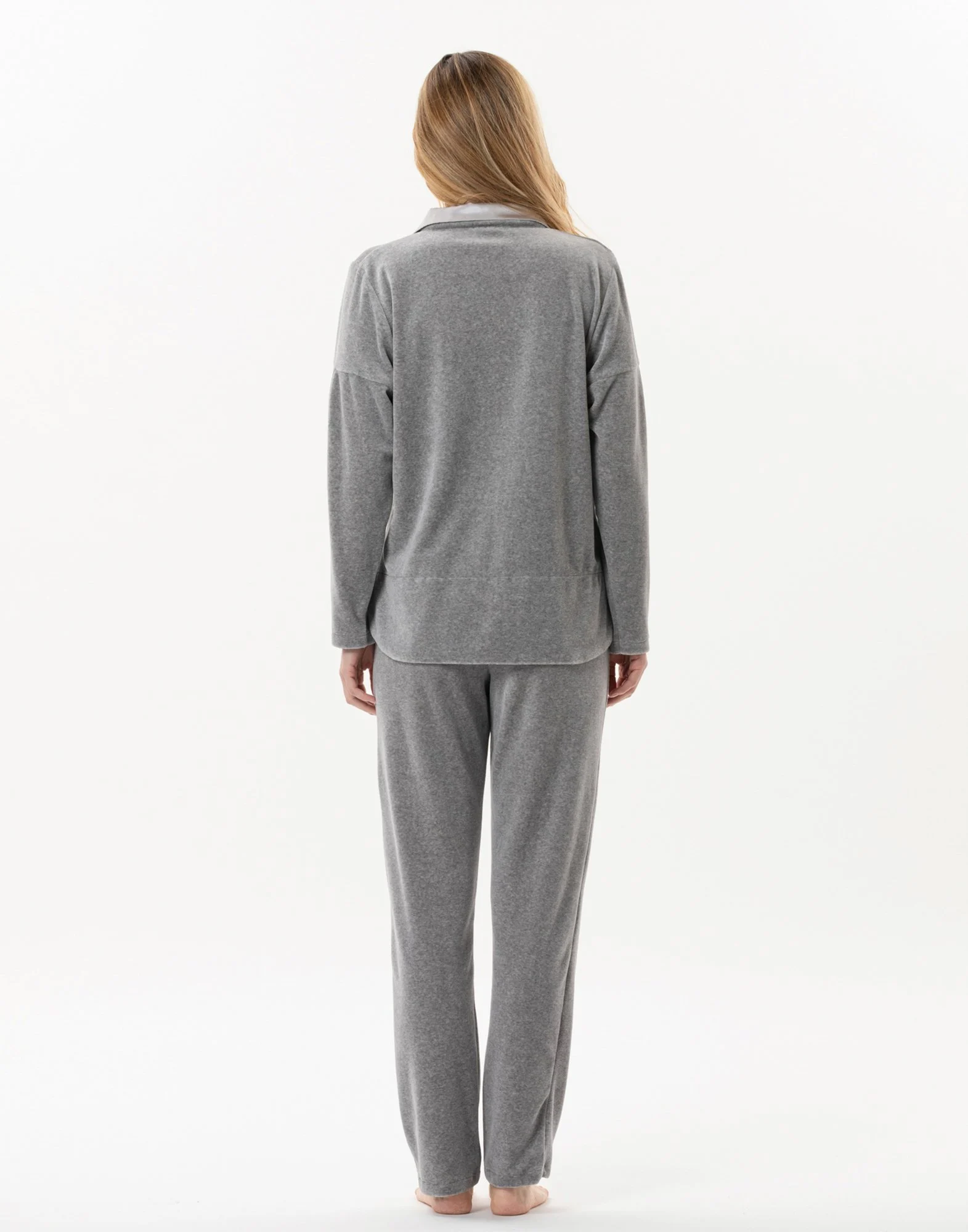 VELVET 802 - Pyjama en velours | Gris