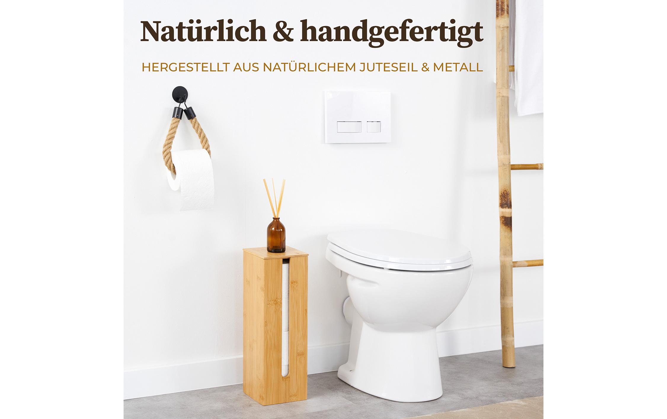 Toilettenpapierhalter Rope Stick Nature/SchwarzSeil-WC Papierhalter