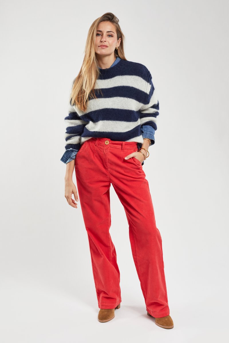 Pull rayé - mohair et mérinos