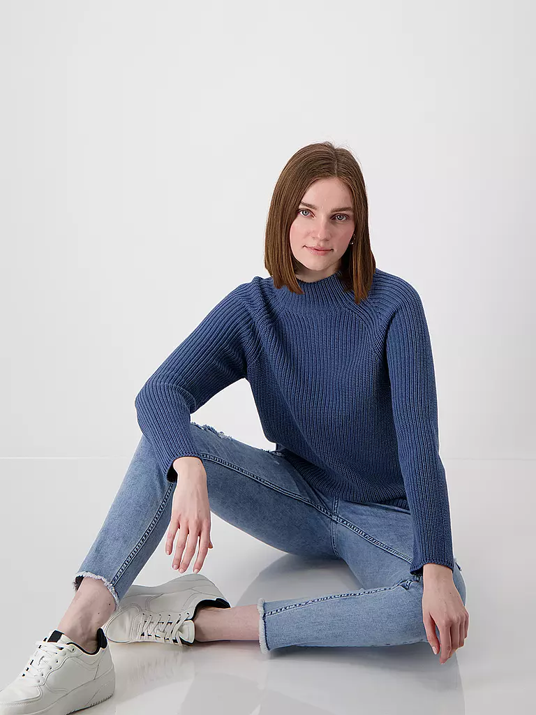MONARI Rollkragenpullover blau