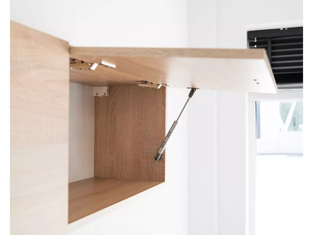 Cuisine complète Mila de 5 éléments Mila couleur chêne sonoma avec plan de travail inclus - Longueur 120/180 cm