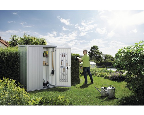 Biohort tuinhuis, maat 150, 155 x 83 x 182,5 cm, zilver-metallic