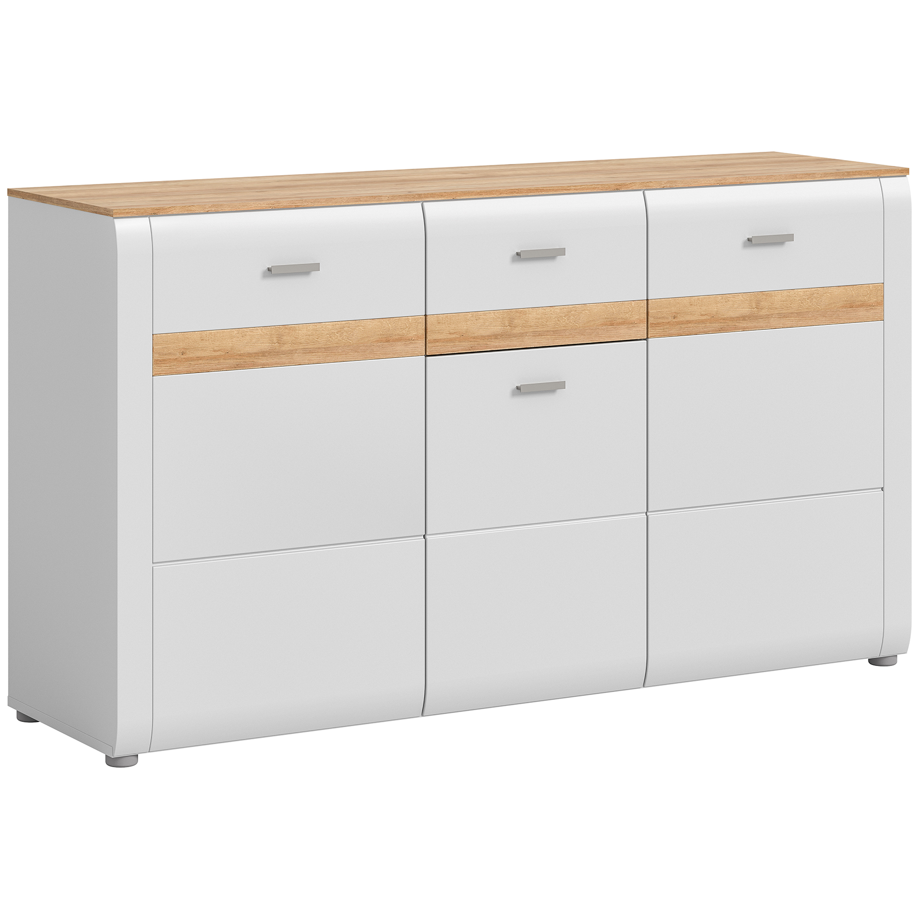 Sideboard ASHTON - ashgrey matt-Rivera Eiche - 150 cm