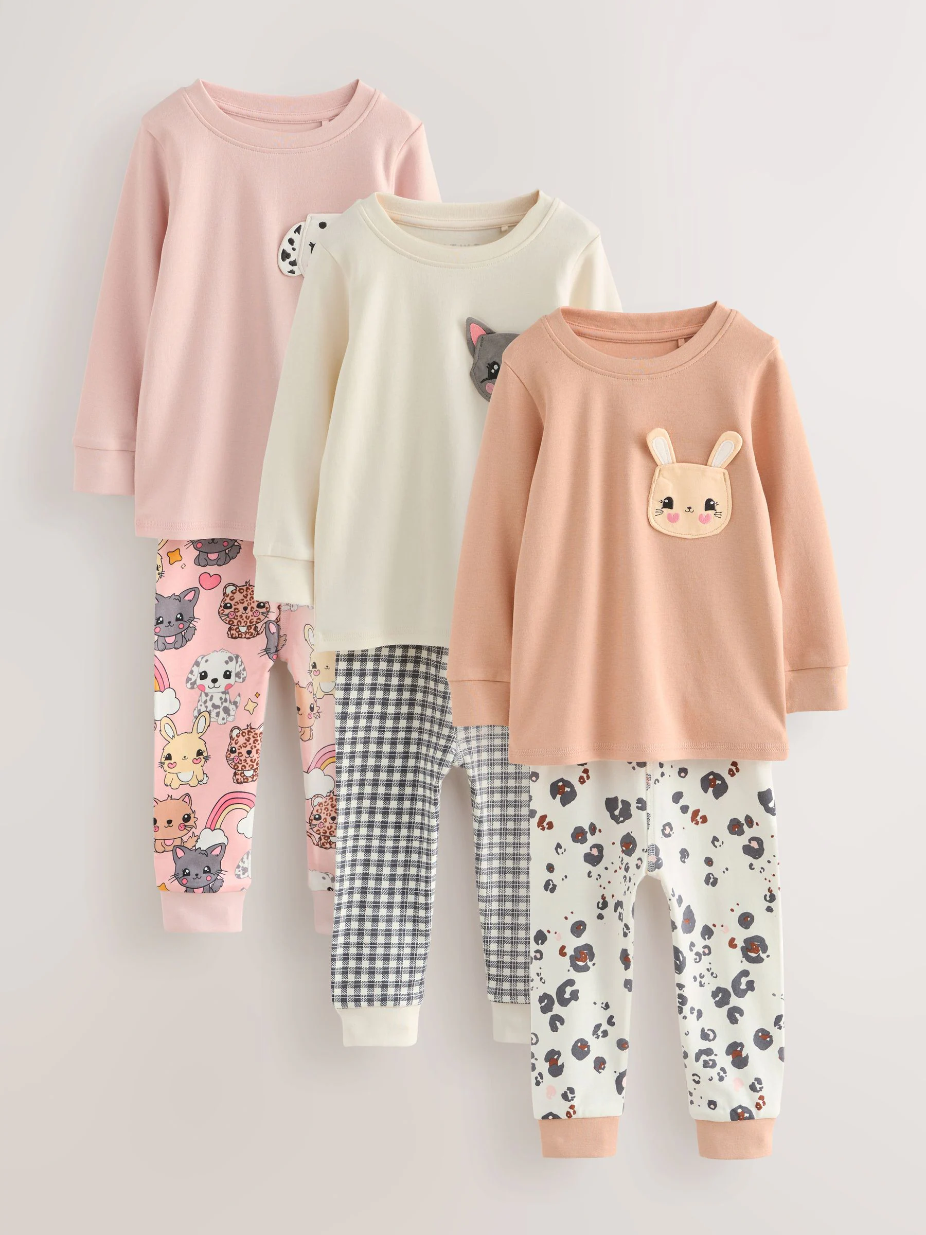 Pet Print - Verpakking van 3 knusse pyjama's (9 mnd-10 jr)