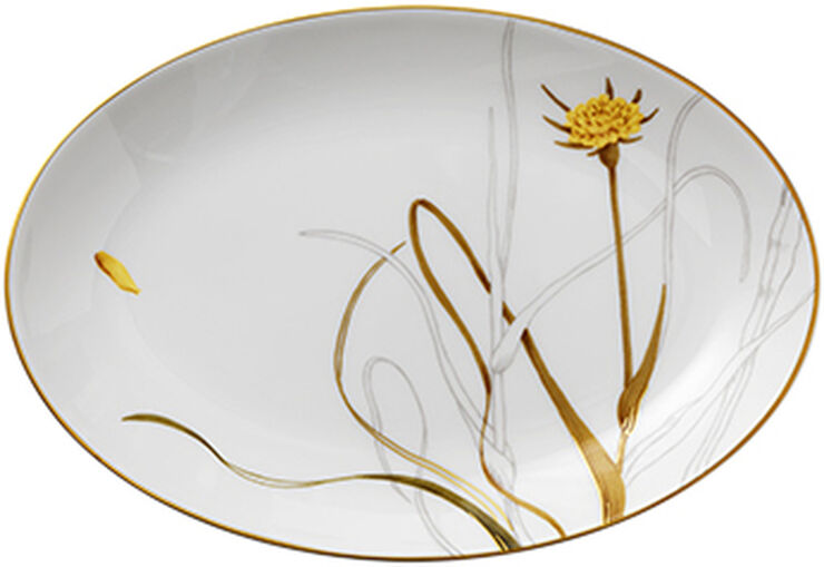 Royal Copenhagen Flora 26 cm. fad - Mælkebøtte Hvid, multi