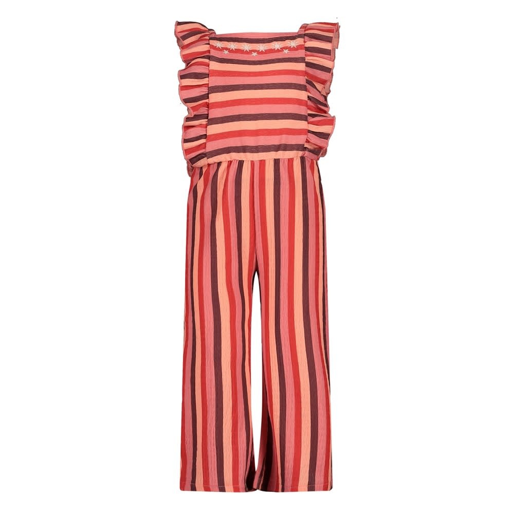Jubel Jubel jumpsuit streep seersucker - Salsa Sunset zalm