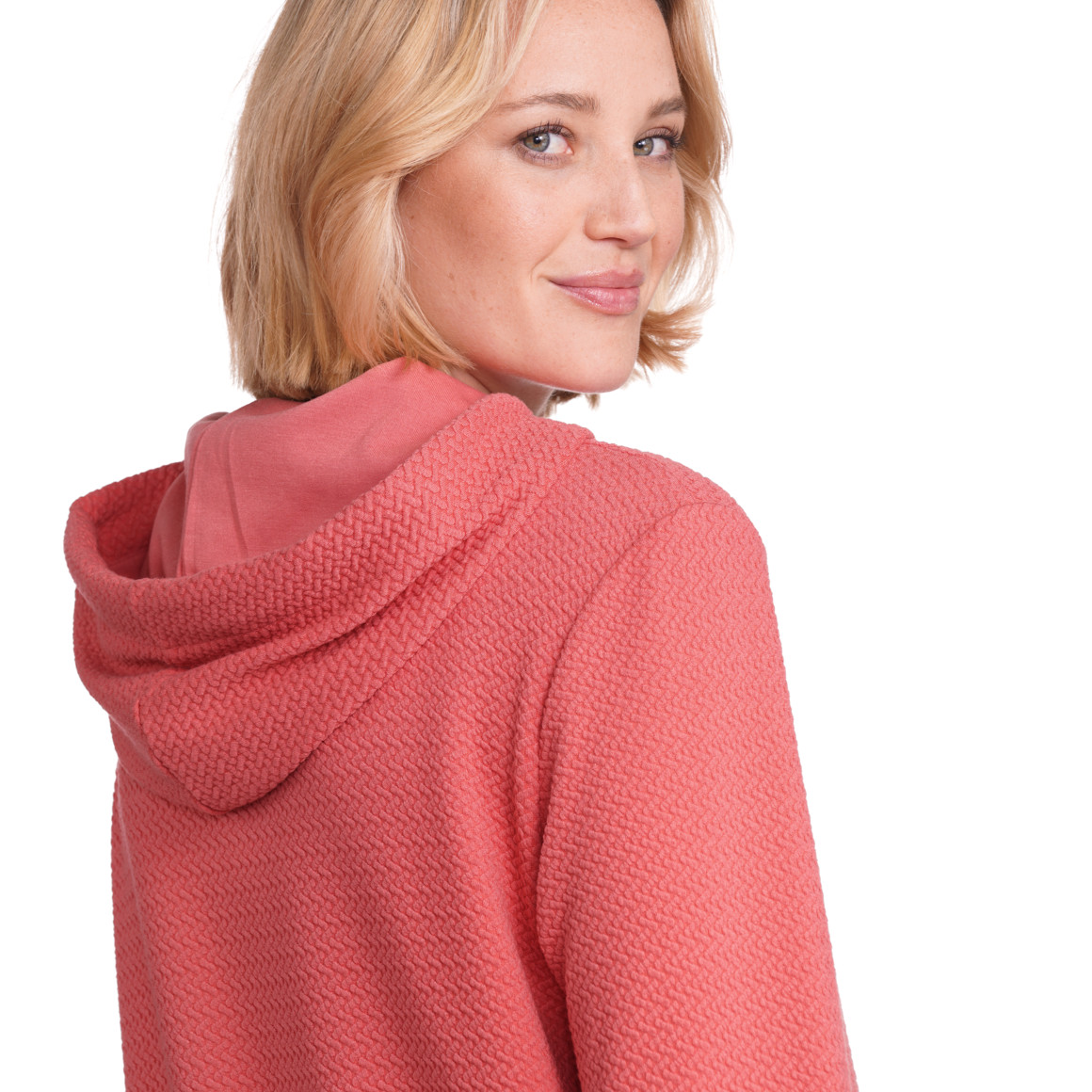 Gina Benotti Damen Hoodie mit Bluseneinsatz hellrot