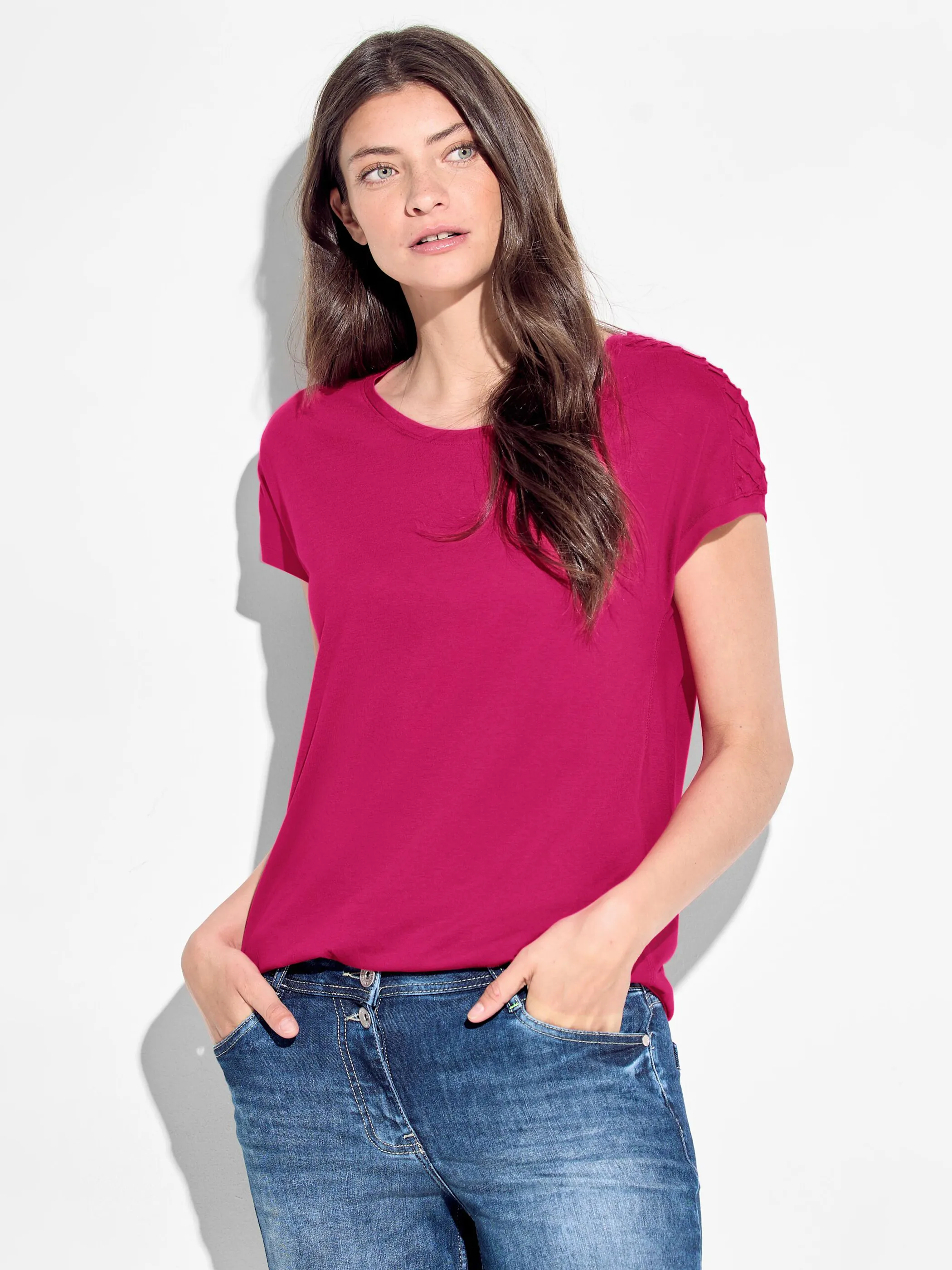 Damen Shirt mit Schulterdetail