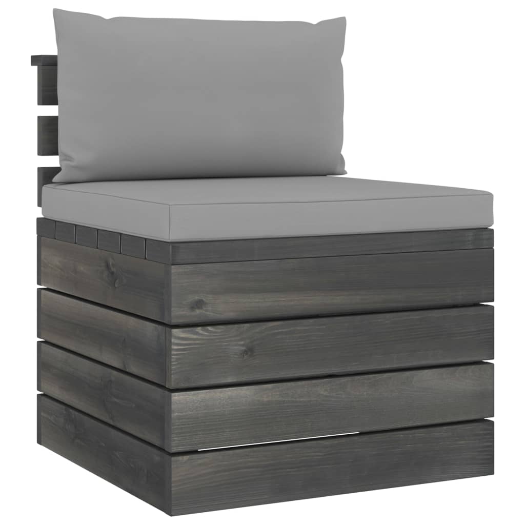 Salon de jardin palette meuble d'extérieur ensemble de mobilier 6 pièces avec coussins bois de pin massif