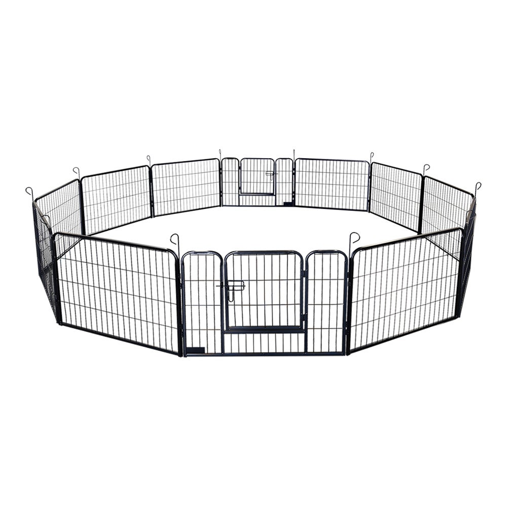 Home Deluxe - Puppy Playren BARKI - 80 x 60 cm, 12-delige set, kleur: zwart, inclusief deurslot, afgeronde hoeken en randen | Puppy Playground | Puppy Run
