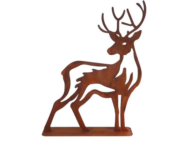 Esschert Design Dekofigur Hirsch Rostbraun Gartendekoration