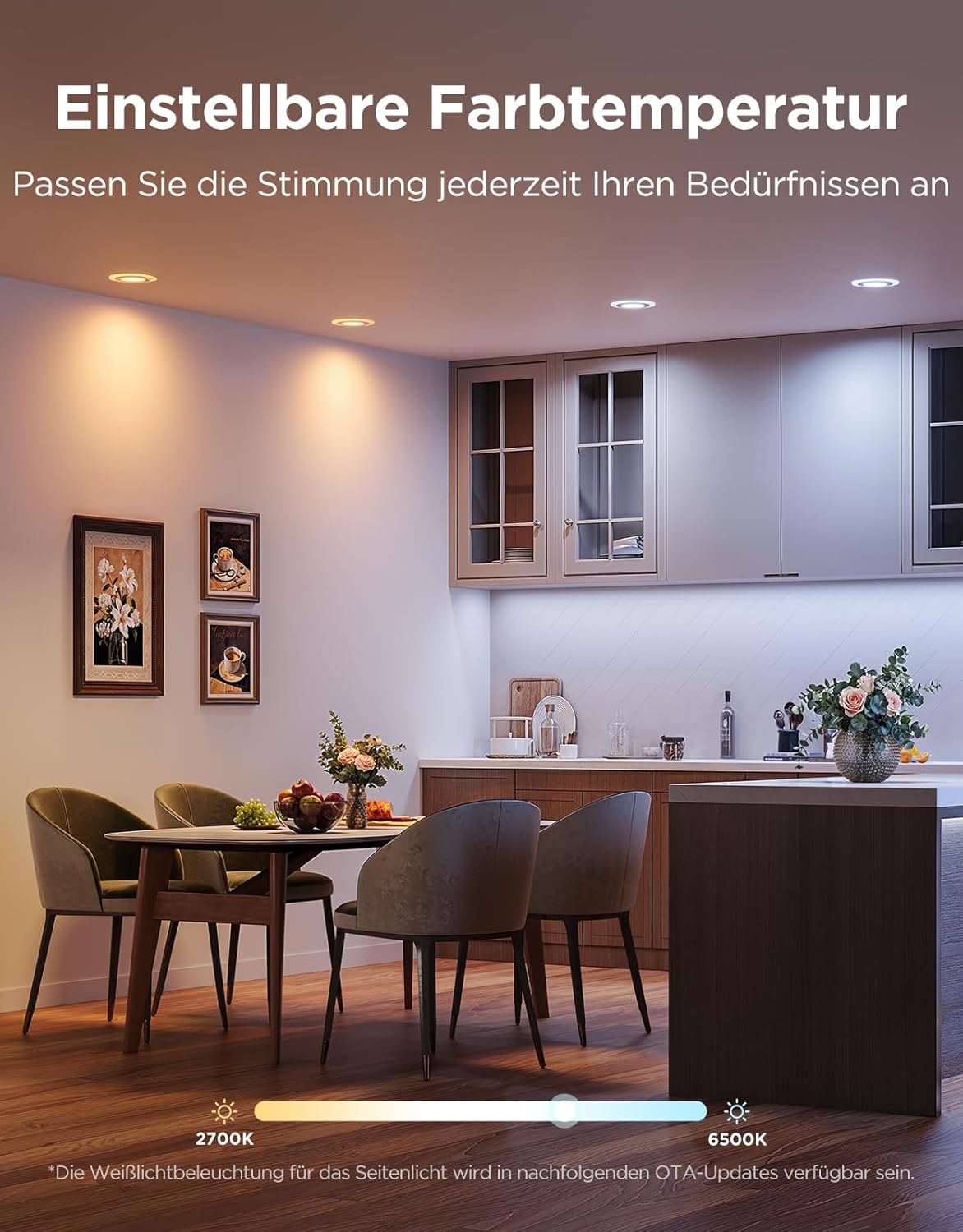 Govee Smart Einbaustrahler LED, RGBWW LED Spot 230V, 900LM, 11.5W Deckenspots Kompatibel mit Matter und Alexa, 2700K-6500K Dimmbare, 99mm Spots Deckenleuchte für Küche Wohnzimmer, 4 Stück