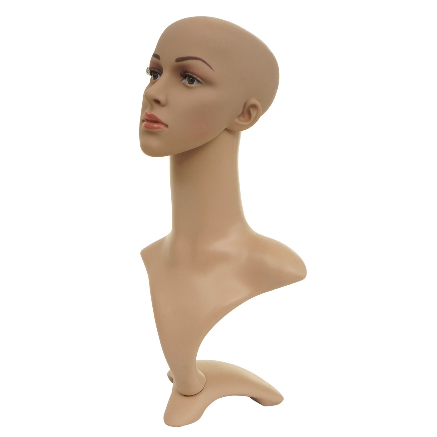 Mannequin-Kopf MCW-G70, Perückenpuppe weiblich Frau Schaufensterfigur Puppe Schaufensterpuppe, beweglich 55cm