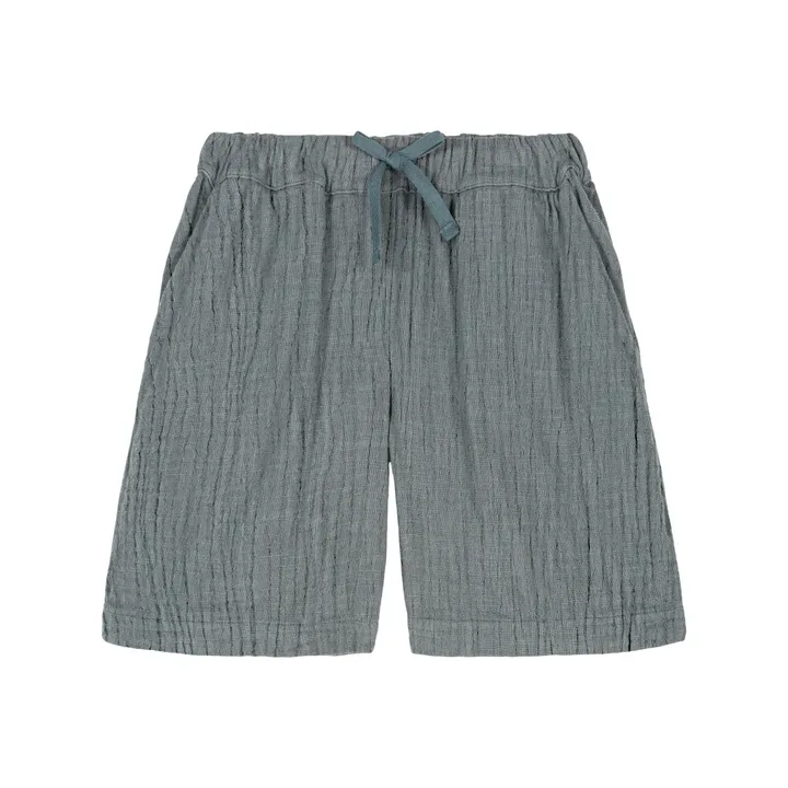 Studio Bohème Bermuda Basile Gaze de Coton | Bleu gris