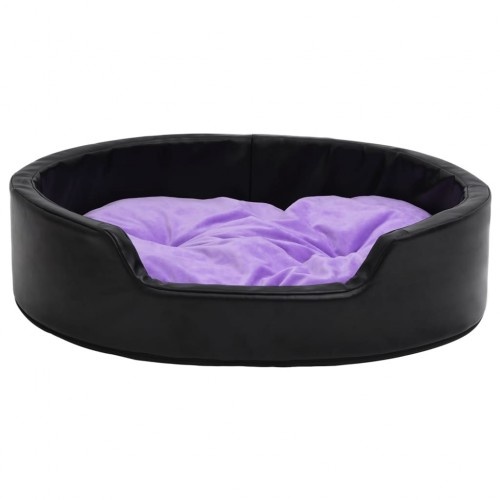 Cama preta e violeta vidaXL com almofada para cães e gatos