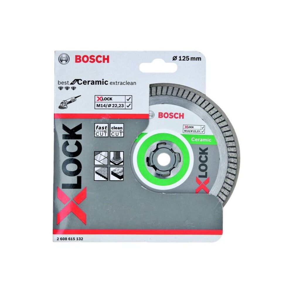 DIAMANTSKIVE BOSCH X-LOCK BEST CERAMIC 125X22,2MM