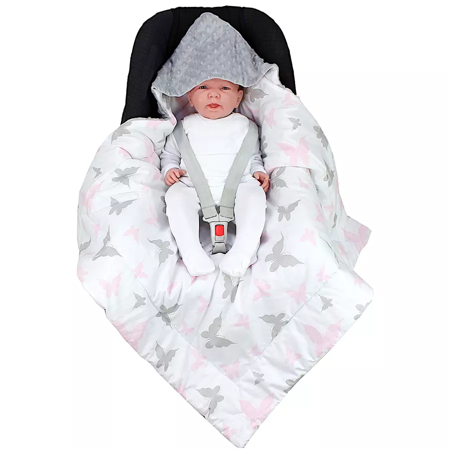 TupTam Baby Winter Einschlagdecke für Babyschale Wattiert rosa