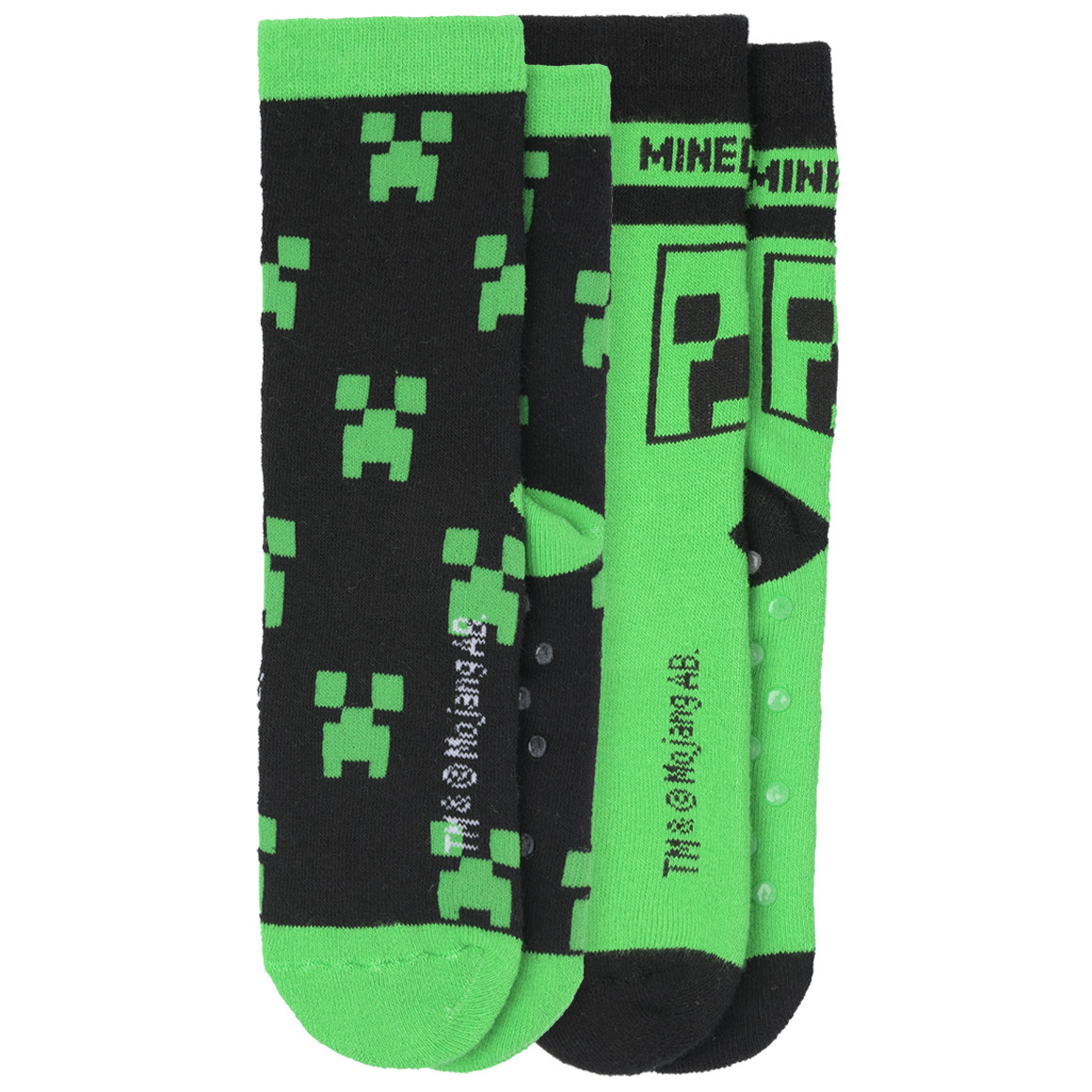 Topolino 2 Paar Minecraft Stoppersocken im Set grün / schwarz