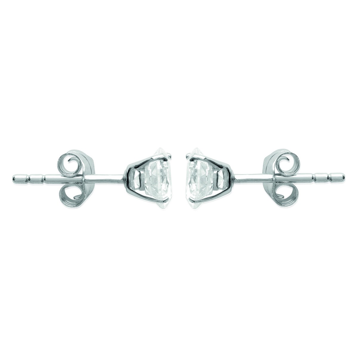 Clous d'oreilles Brillaxis oxyde 4 griffes 6mm