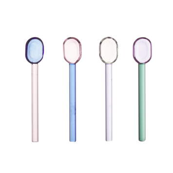 Theelepel glas set van 4 Set met kleurencombinatie